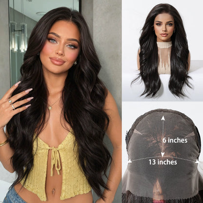 13''x6'' Lace Front Wigs for Women – Long Loose Curly Natural Texture & Heat Safe