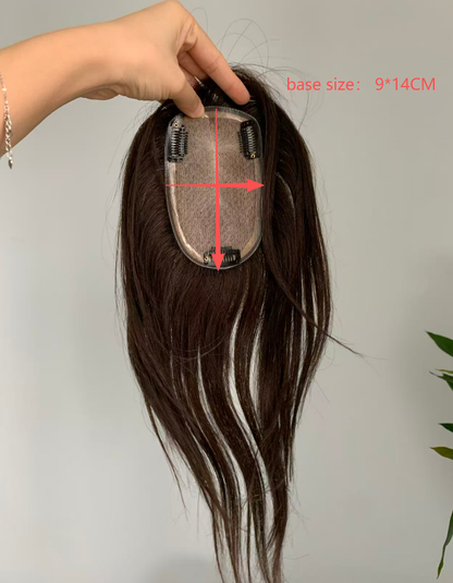 9×14cm バージンレミーシルクベース人毛トッパー 女性用 VIVACROWN ヘアトッパー