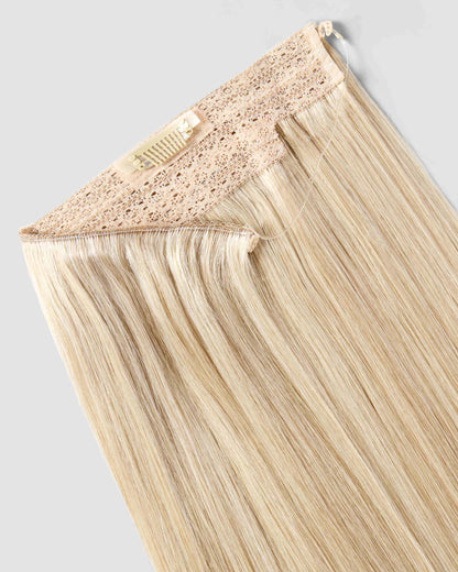 100%Human Halo Hair Extension Blonde Hair Extension Natural Hidden Wire