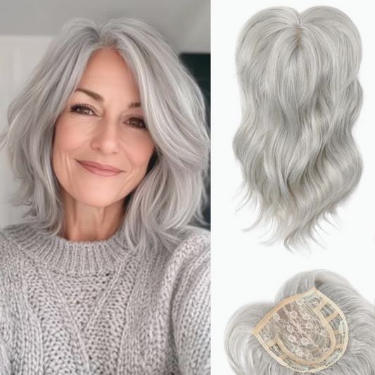ボリュームと長さをプラスしたレディースウェーブショートヘアトッパー