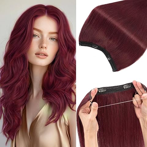 VIVACROWN Signature Hybrid Halo Extensions - Secure Clips & Invisible Wire - Natural Look Fiber for Instant Volume