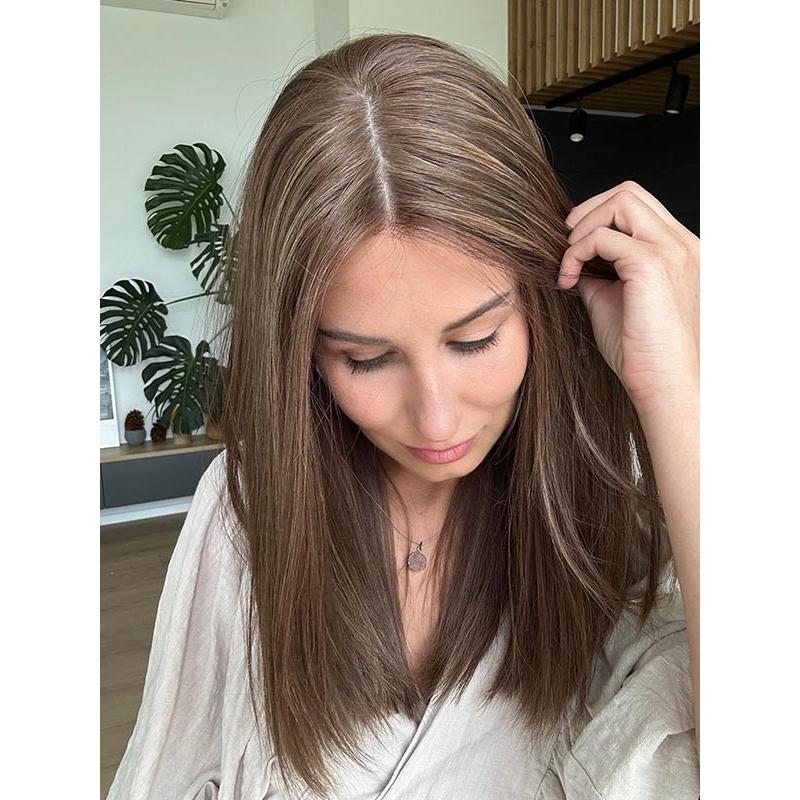 Straight Hair Topper for Crown Thinning – Natural Coverage at the Crown - VIVACROWN