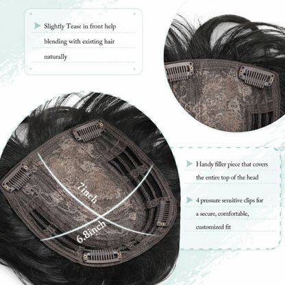 2026 New Short Hair Topper for Thinning Hair – Natural Look, Easy Clip-In