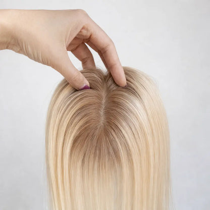 3"×5" Blonde Ombre Balayage Human Hair Topper for Women 我的商店