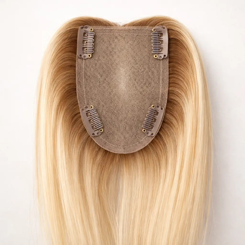 3"×5" Blonde Ombre Balayage Human Hair Topper for Women 我的商店