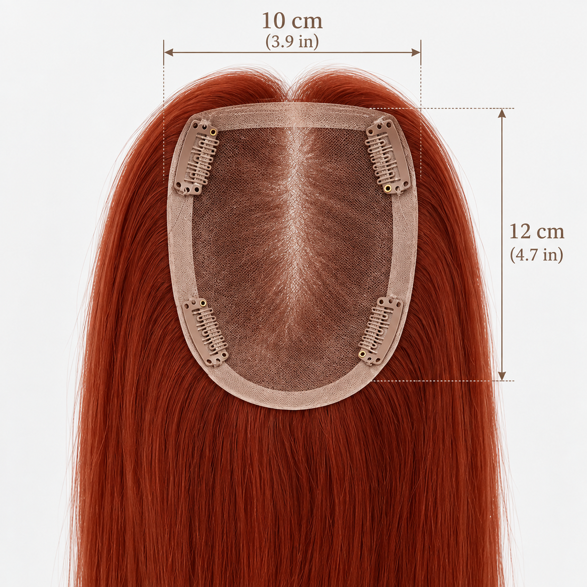 10×12 cm Mono Base Short Straight Human Hair Topper