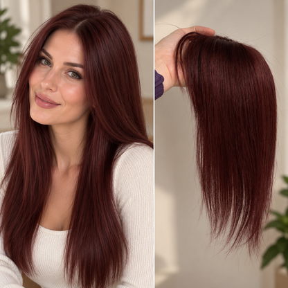 10×12 cm Mono Base Short Straight Human Hair Topper
