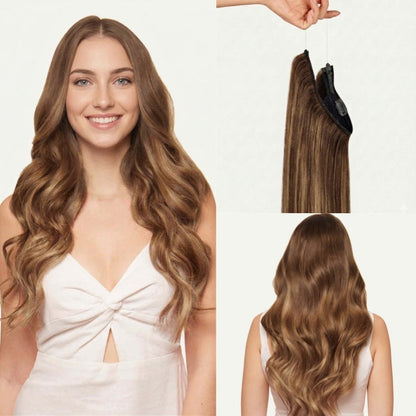100% Human Hair Halo Extensions - Jet Black