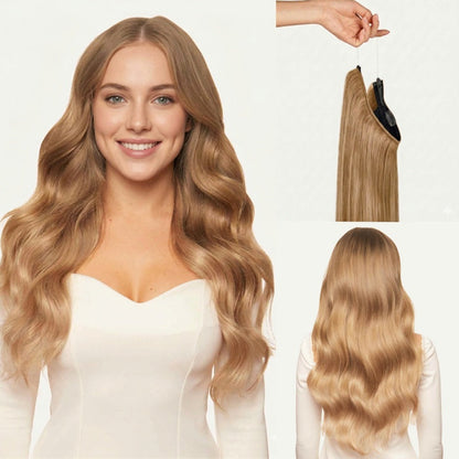 100% Human Hair Halo Extensions - Light Gray
