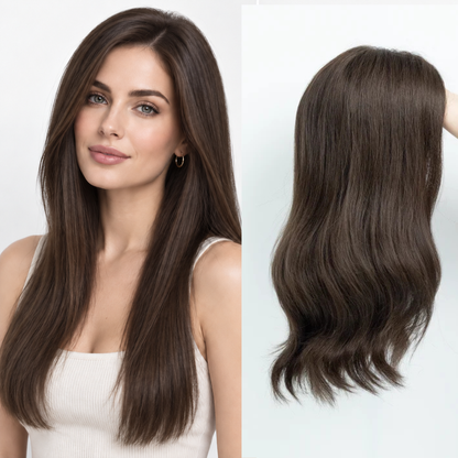 7"x8" Hand-Tied Human Hair Topper with Lace Front
