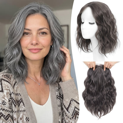 Natural Wavy Hair Topper for Crown Volume & Thinning Hair