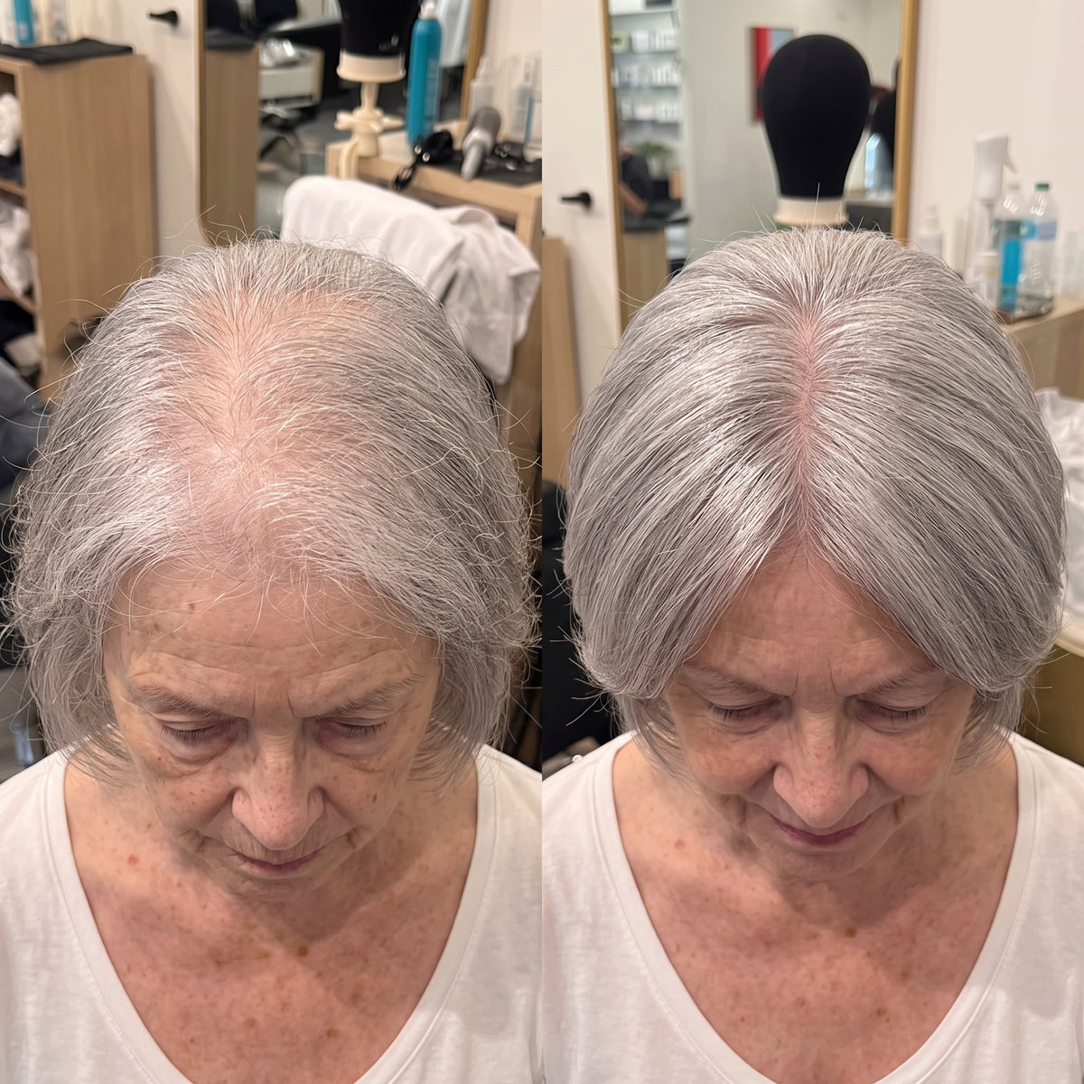 Middle Part Straight Hair Topper for Thinning Hair – Clip In Crown Volume