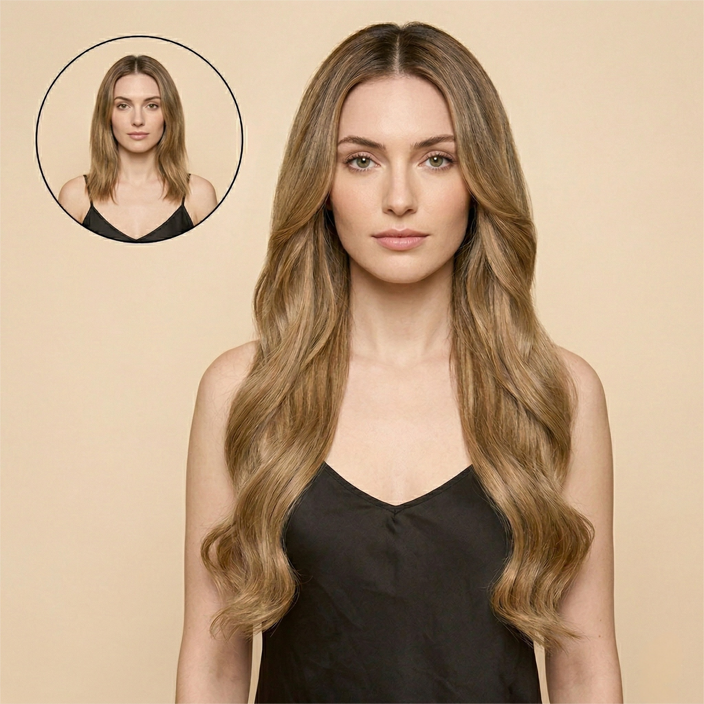 Human Hair Extensions Invisible Genius Weft Light Brown ( #6 )
