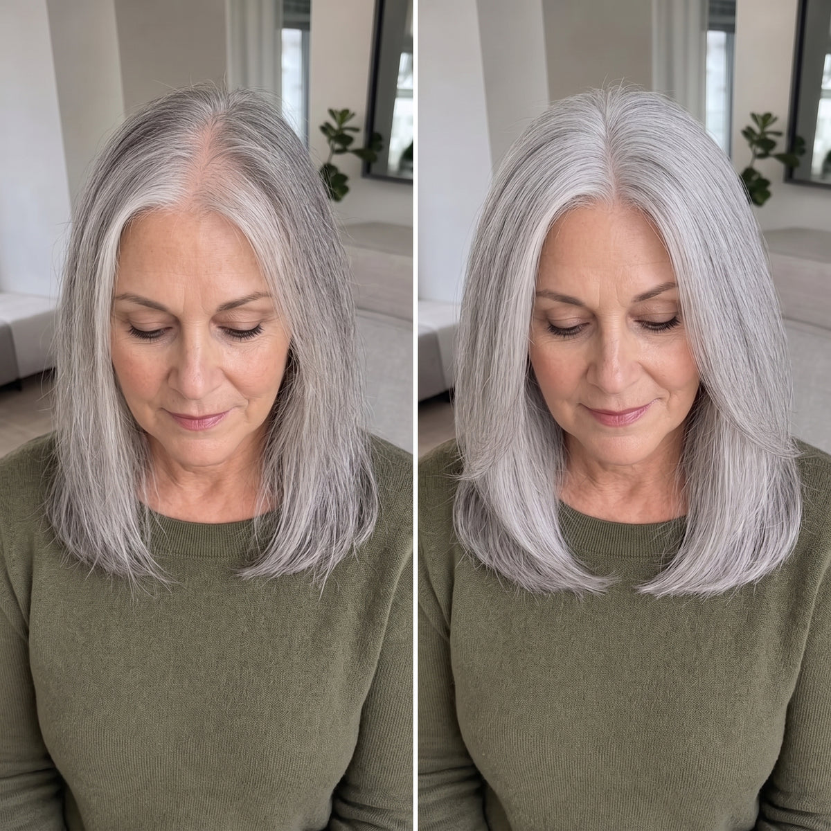 Straight Hair Topper for Thinning Hair – Clip In Crown Volume