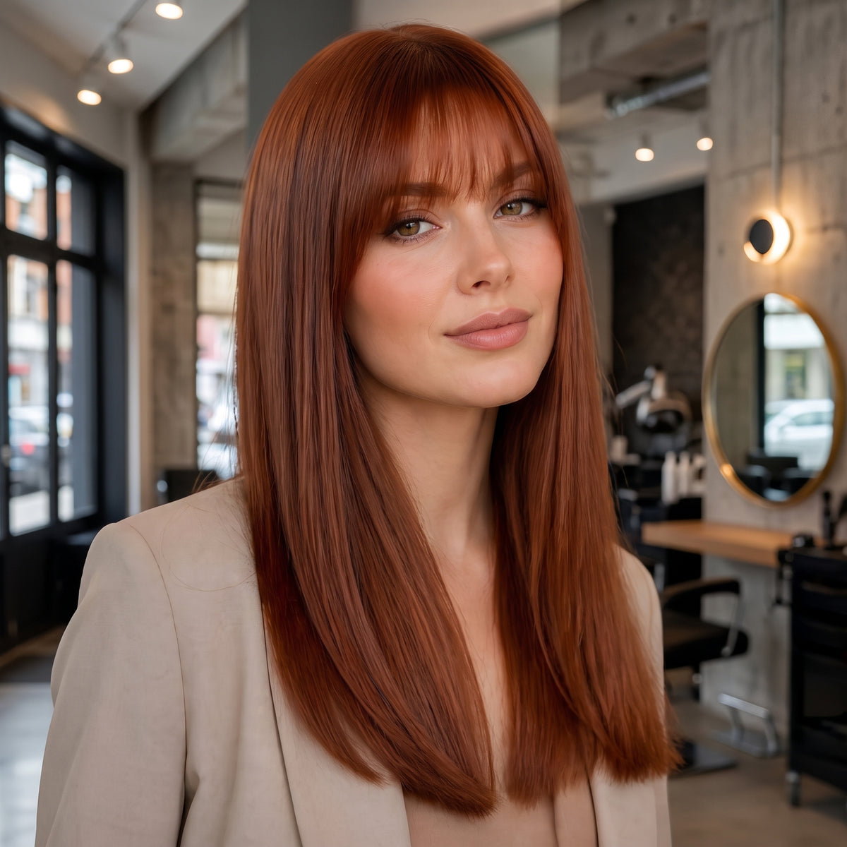 薄毛におすすめの、前髪付きストレートヘア用トッパー（人気商品） 