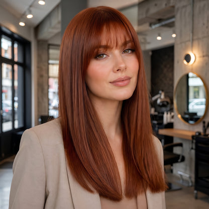 薄毛におすすめの、前髪付きストレートヘア用トッパー（人気商品） 