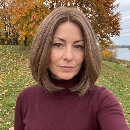 Middle Part Straight Hair Topper for Thinning Hair – Clip In Crown Volume