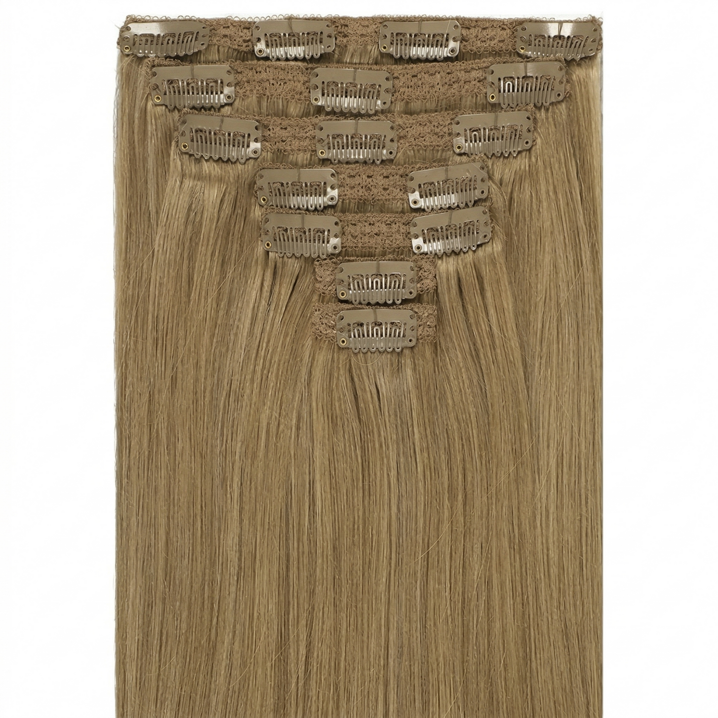 Light Brown Clip in Hair Extensions | 100% Human Hair