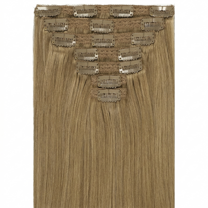 Light Brown Clip in Hair Extensions | 100% Human Hair