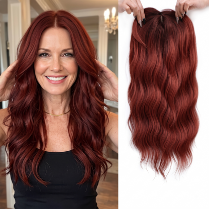 Seamless Wavy Hair Topper for Women – Natural Hairline & Crown Volume