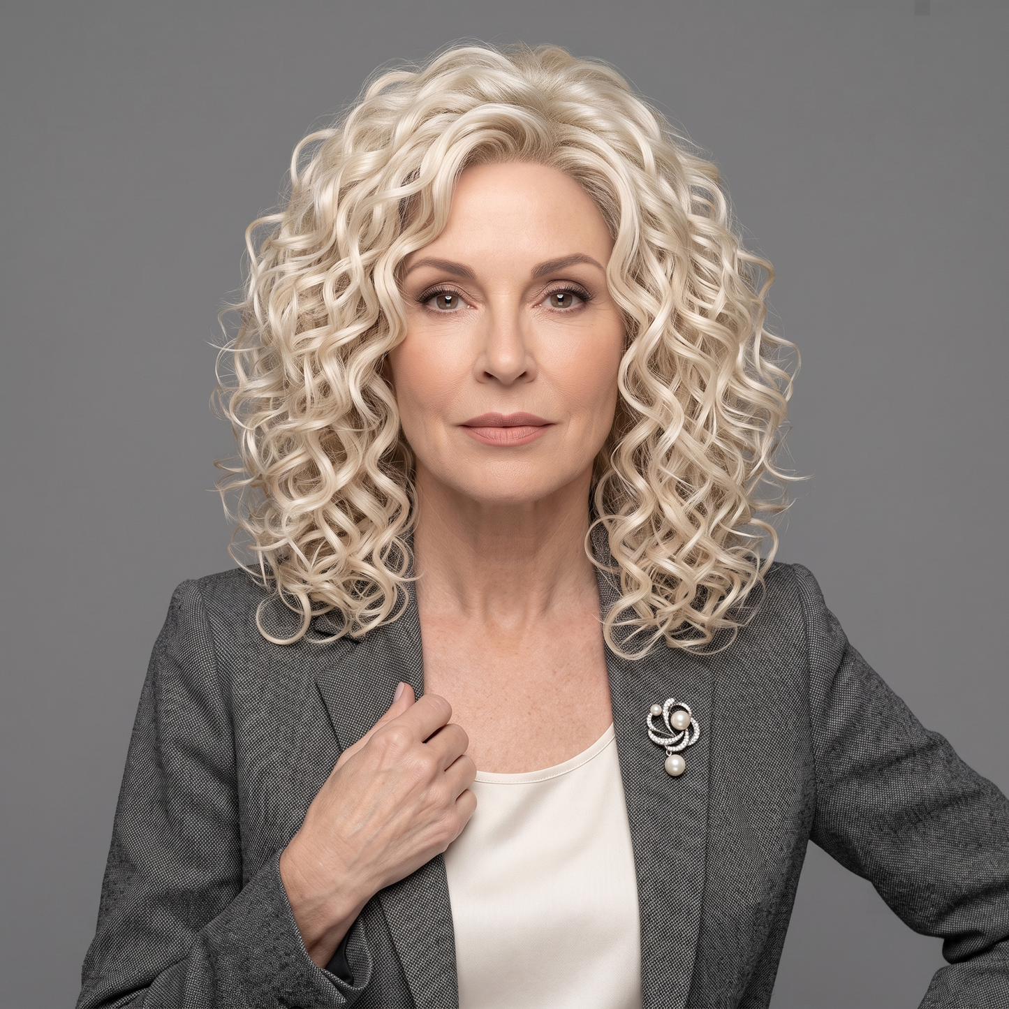 Bouncy Curly Hair Topper for Thinning Hair | Clip-in Crown Coverage Hairpiece for Women