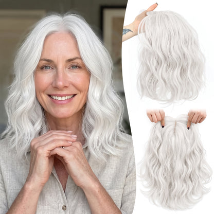 Natural Wavy Hair Topper for Crown Volume & Thinning Hair