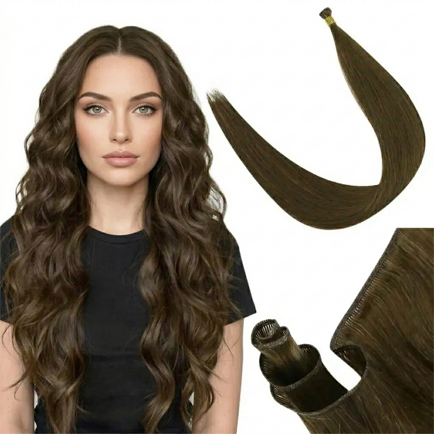 100% Human Hair Extensions Invisible Genius Weft (#30)