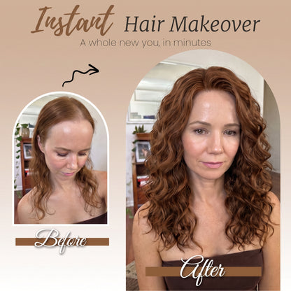 Wool Curl Hair Topper — Seamless Clip-In Piece for Instant Crown Volume & Thinning Roots