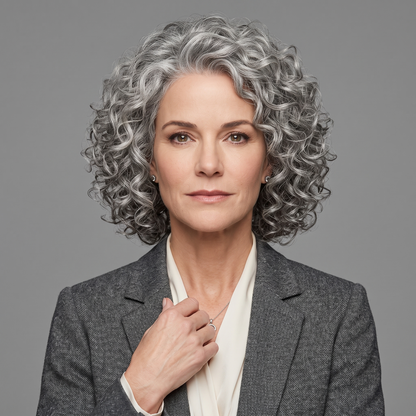 Bouncy Curly Hair Topper for Thinning Hair | Clip-in Crown Coverage Hairpiece for Women