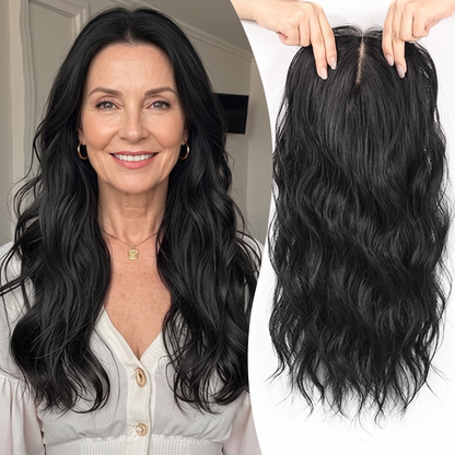 Seamless Wavy Hair Topper for Women – Natural Hairline & Crown Volume