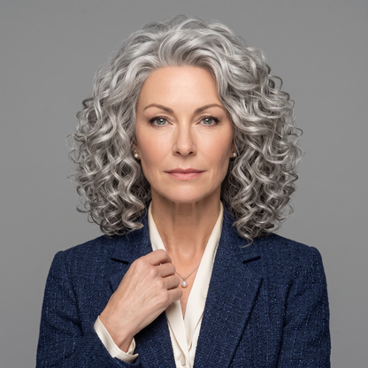 Bouncy Curly Hair Topper for Thinning Hair | Clip-in Crown Coverage Hairpiece for Women