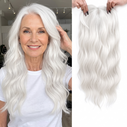 Seamless Wavy Hair Topper for Women – Natural Hairline & Crown Volume