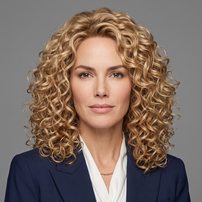 Bouncy Curly Hair Topper for Thinning Hair | Clip-in Crown Coverage Hairpiece for Women