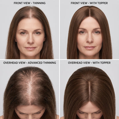 Natural Silk Base Hair Topper – Seamless Crown Volume & Root Coverage