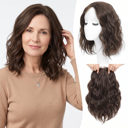 Natural Wavy Hair Topper for Crown Volume & Thinning Hair