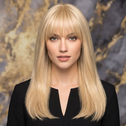 Straight Hair Topper with Bangs – Natural Volume Clip-in for Thinning Hair