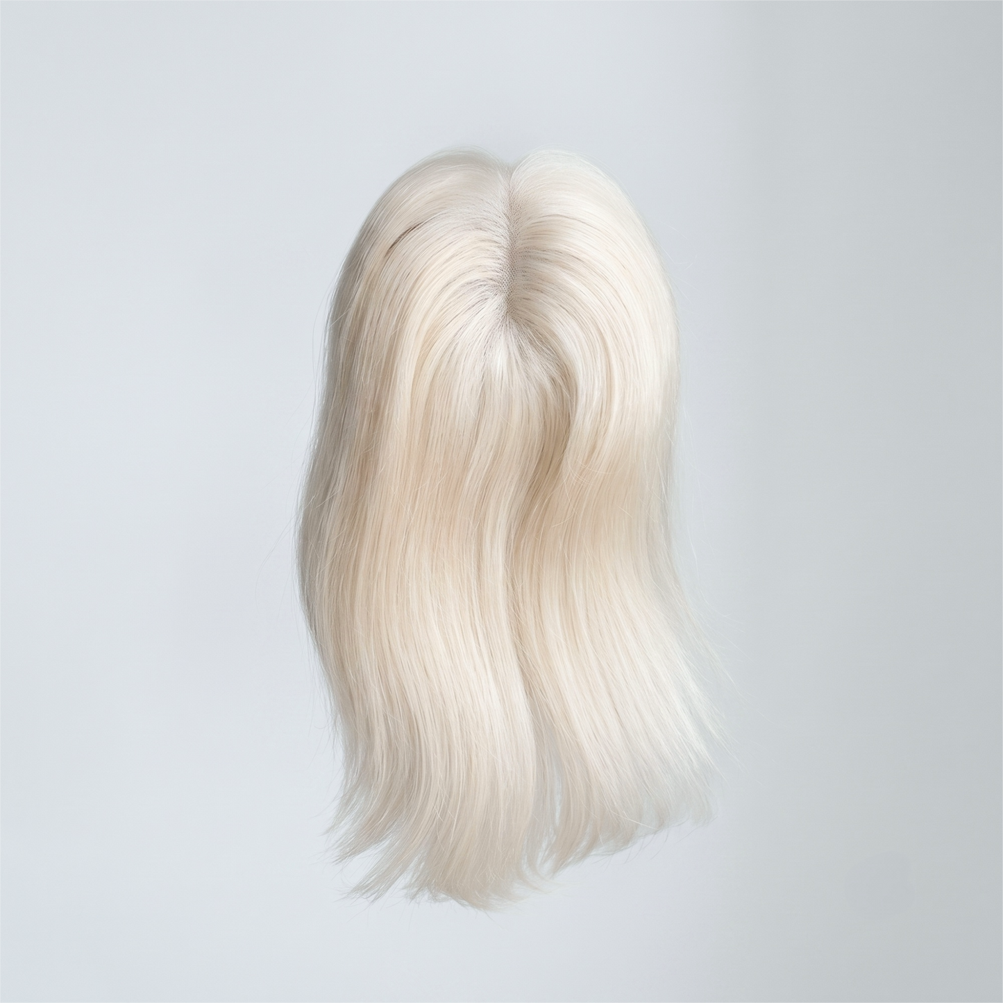 Topper de cabello humano virgen brasileño 100 % con base monocromática, atado a mano y plateado para mujer 【Preventa】 