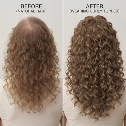 Premium Curly Hair Topper — Instant Volume & Natural Crown Fullness