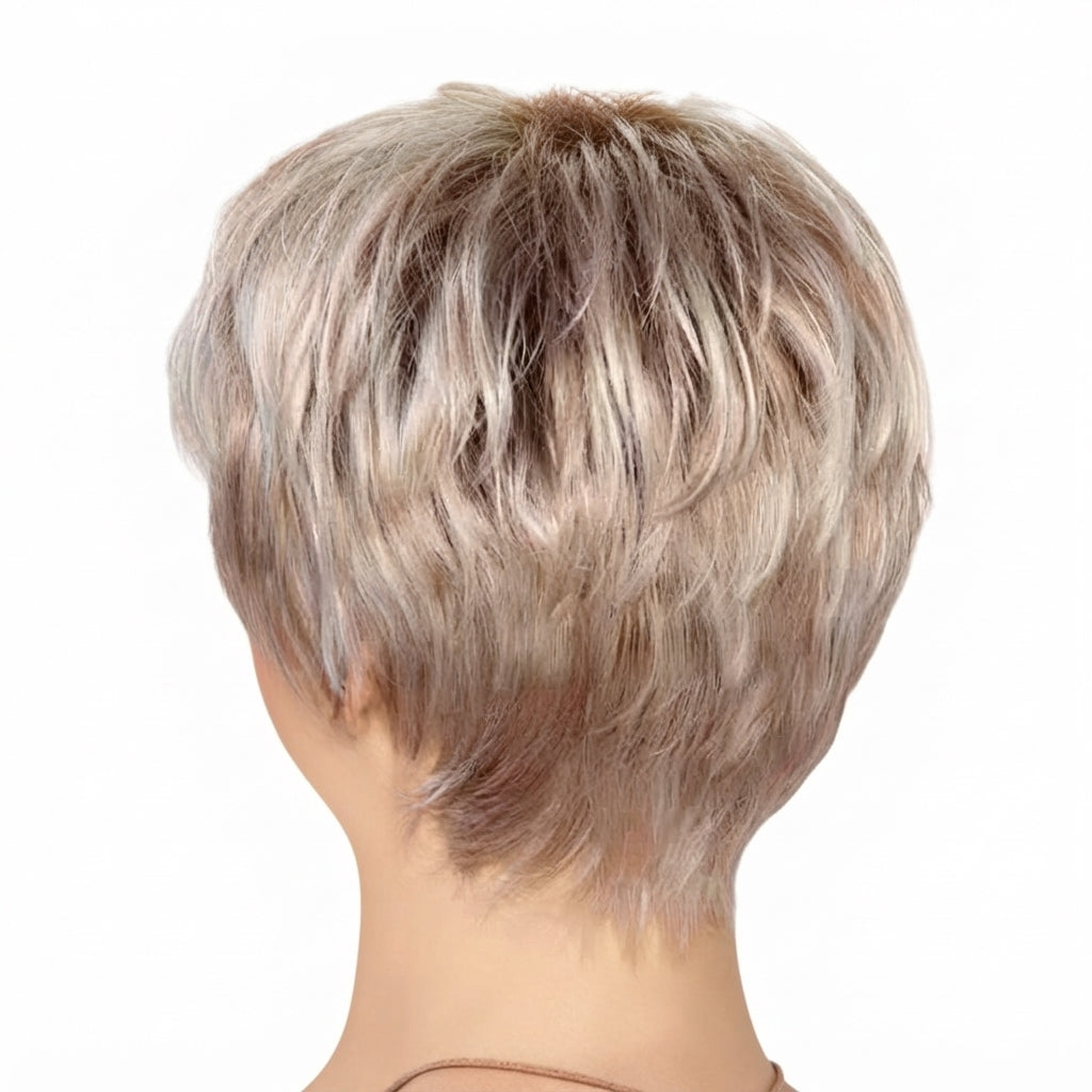 Ombre Champagne Blonde Short Straight Bob Full Wig for Women
