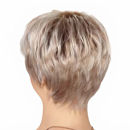 Ombre Champagne Blonde Short Straight Bob Full Wig for Women