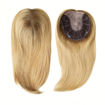 6"x7" Human Hair Topper for Thinning Hair – Clip-in Crown Hairpiece with Breathable Base
