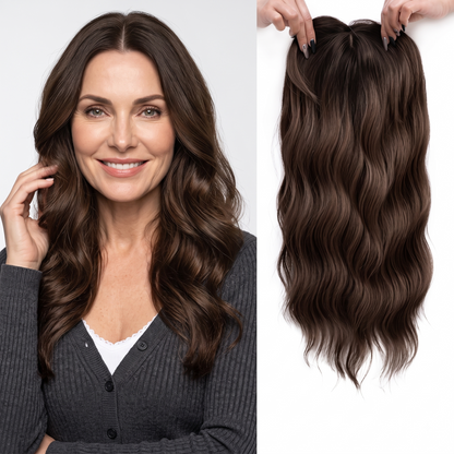 Seamless Wavy Hair Topper for Women – Natural Hairline & Crown Volume