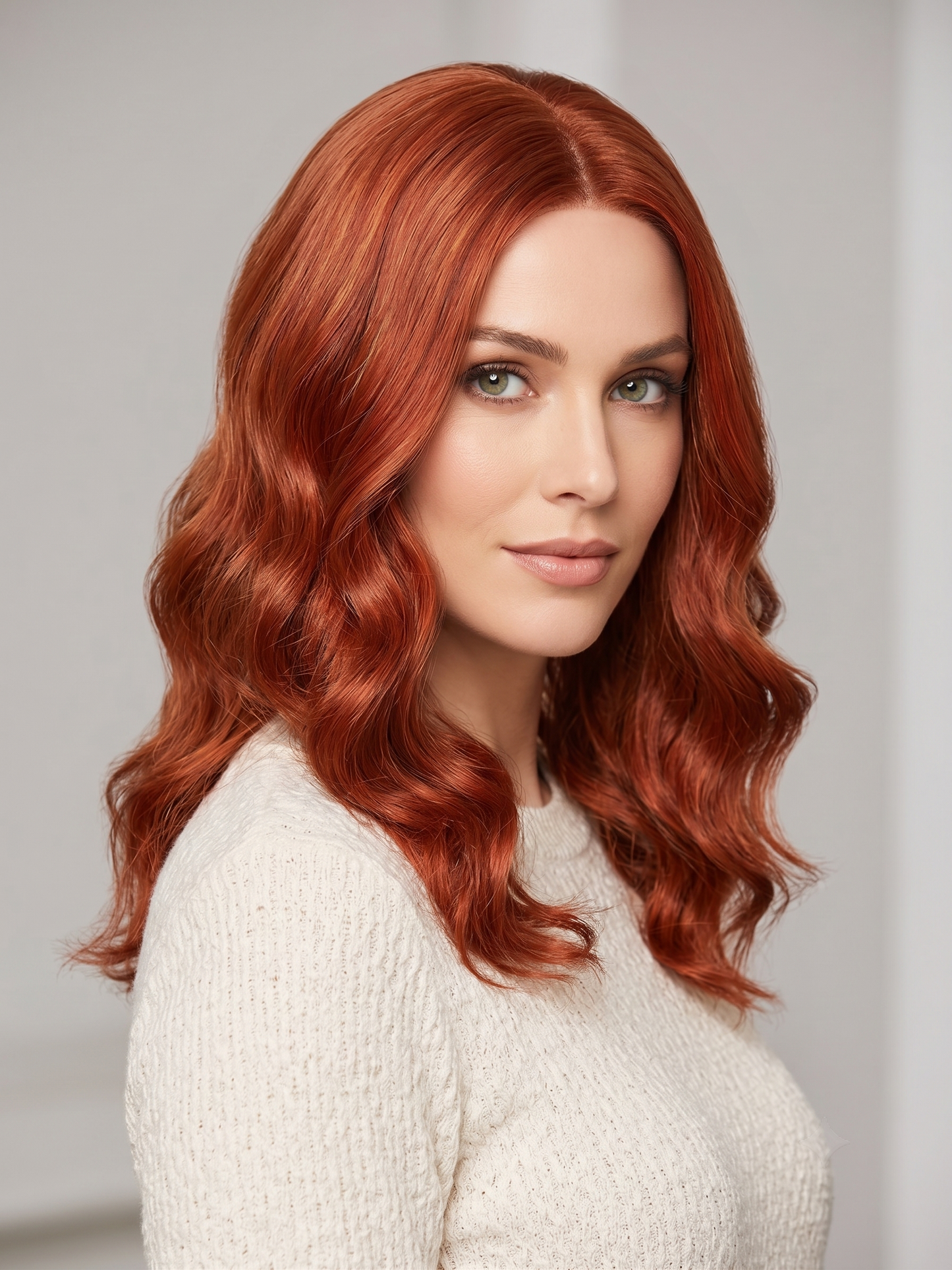 (Custom) 12 inch Auburn Human Hair Wig Center part