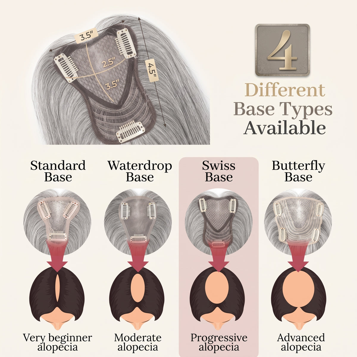 Straight Hair Topper for Thinning Hair – Clip In Crown Volume