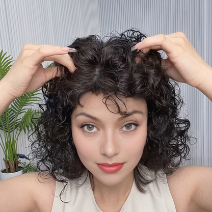 Premium Curly Mono Base Hair Toppers Human Hair for Women