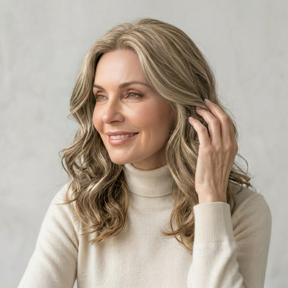 Luxury Wavy Hair Topper For Women — Seamless Crown Coverage