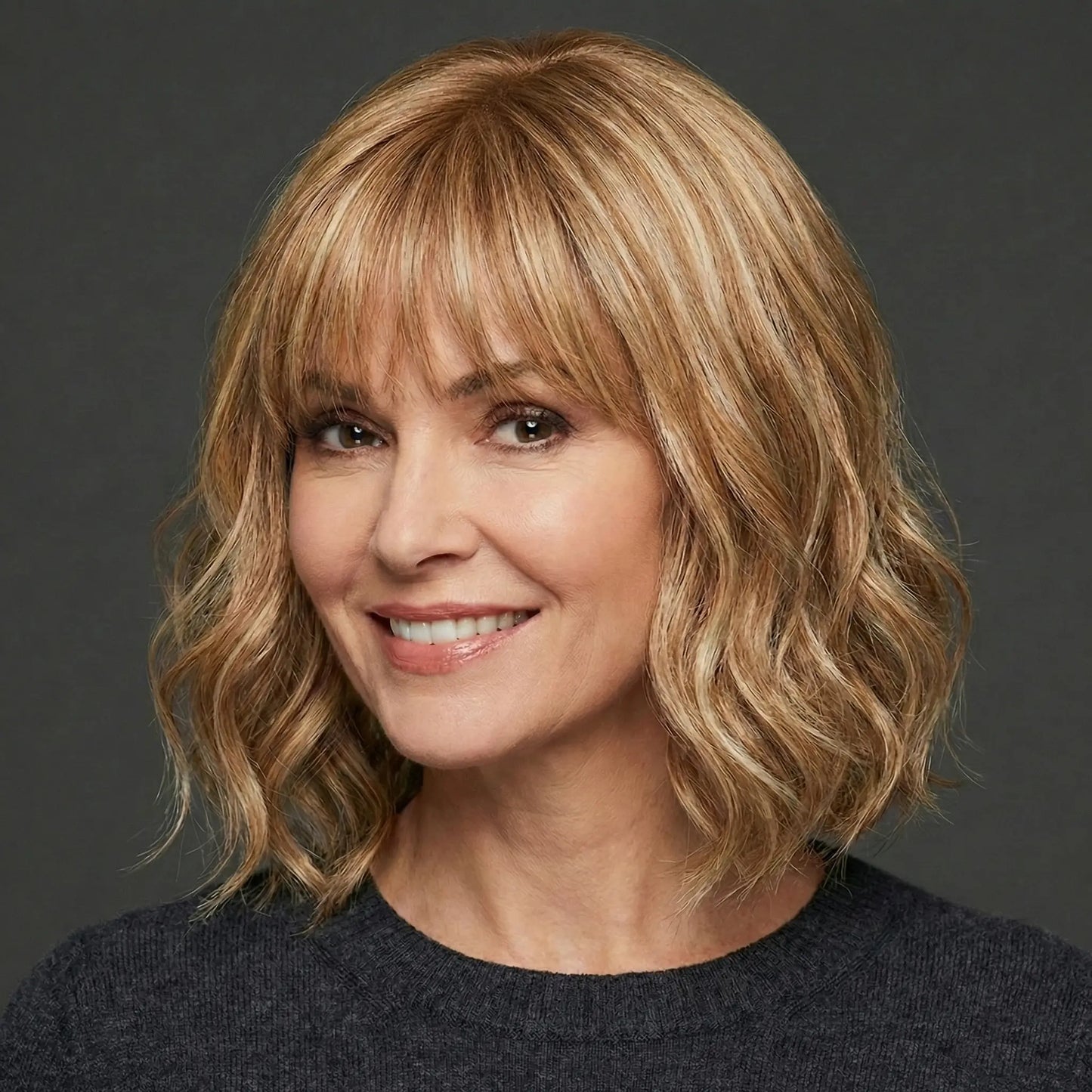 Luxury & Undetectable Natural Wavy Hair Topper With Bangs for Thinning Hair - VIVACROWN