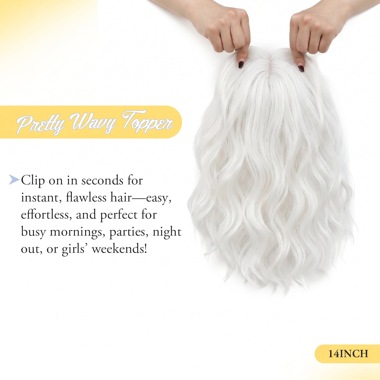 Natural Wavy Hair Topper for Crown Volume & Thinning Hair