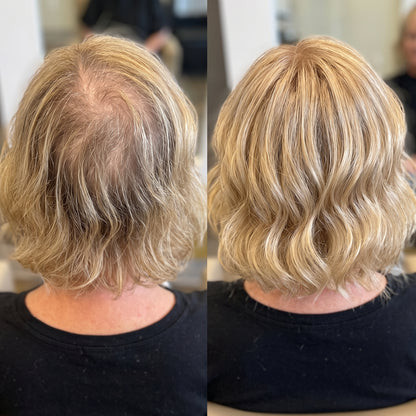 Natural Wavy Clip-In Hair Topper with Bangs | Full Crown Coverage for Thinning Hair