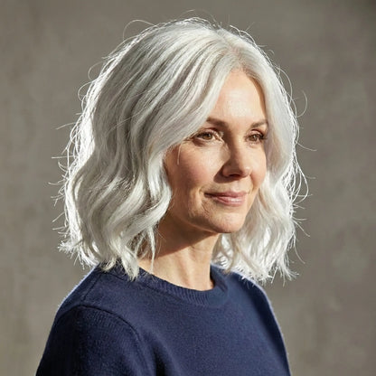 Silver Stone Wavy Human Hair Topper for Women - VIVACROWN